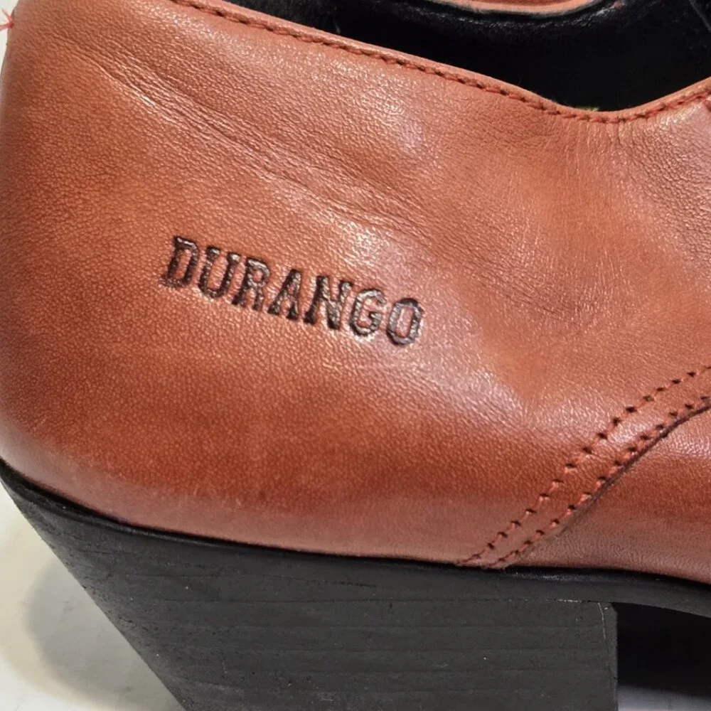 Durango Western Ankle Booties‎ Womens 6.5 Brown Leather Pointed Snip Toe